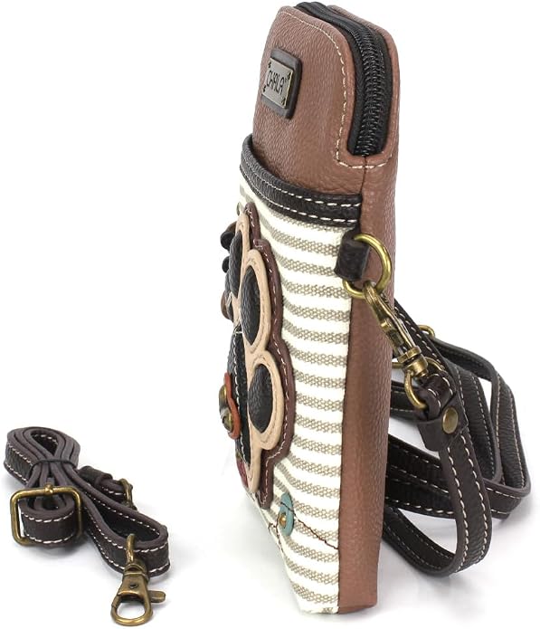 CHALA Dog Collection Cell Phone Crossbody Purse-Women PU Leather/Canvas Multicolor Handbag with Adjustable Strap