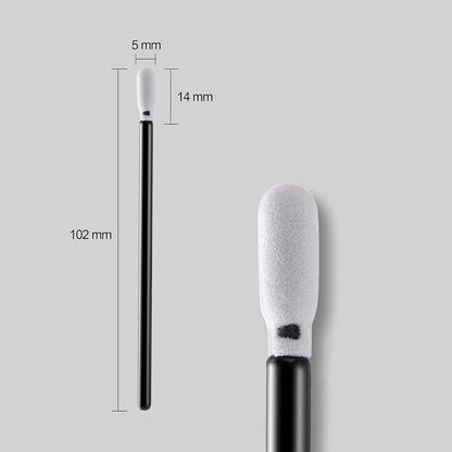 AAwipes Foam Cleaning Swab Sticks (200pcs 3.4mm Head Width Round Foam Tips, Black) Cleanroom Cleaning Swab Sponge Stick for Inkjet Printer, Camera (C709BLK)