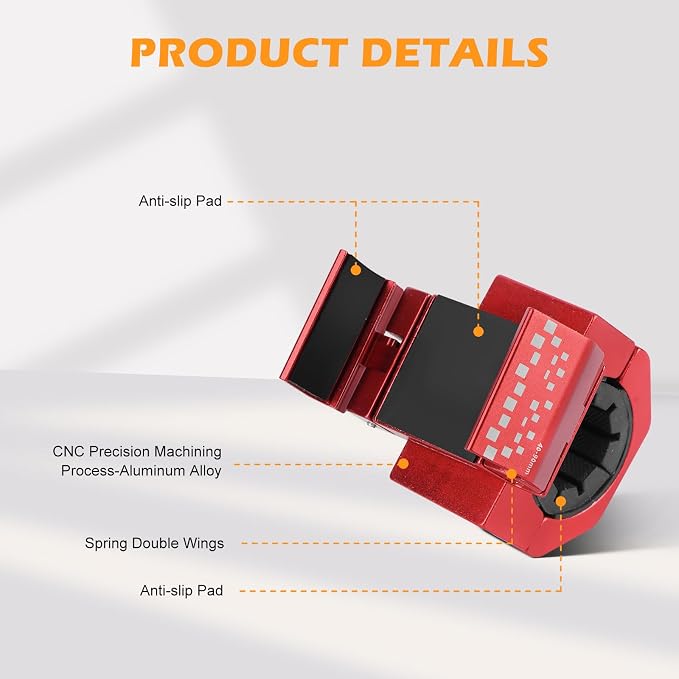 Phone Holder for Bike - Aluminum Alloy Bike Phone Mount Holder,360° Adjustable Handlebar Cellphone Stand-Horizontal & Vertical Screen Shooting, Ebike Accessories Fit for Motorcycle/Scooter,Red 88001C