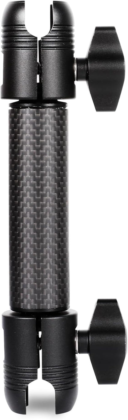 Carbon Fiber Expansion（5.9"/15cm） Double Socket Arm for 1"/25mm Ball Powerful Clamp，Compatible with RAM B Size Ball Mount
