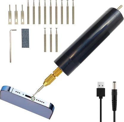 Damaged Screw Removal for Cell Phone, Broken Screw Extractor Kit for iphone, iphone Repair Tool, Electric Screw Cutter for Small Screw,4 size Heads, USB 5V Power Supply, Screw Extractor for Laptop/Pad