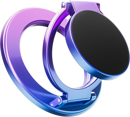 SUPERONE Magnetic Ring Holder for Dual-Side Magnetics, Removable Gym Phone Grip with Kickstand for iPhone 17/16/15/14/13/12 Series MagSafe Case All Phones Compatible with Magnetic Car Mount - Colorful