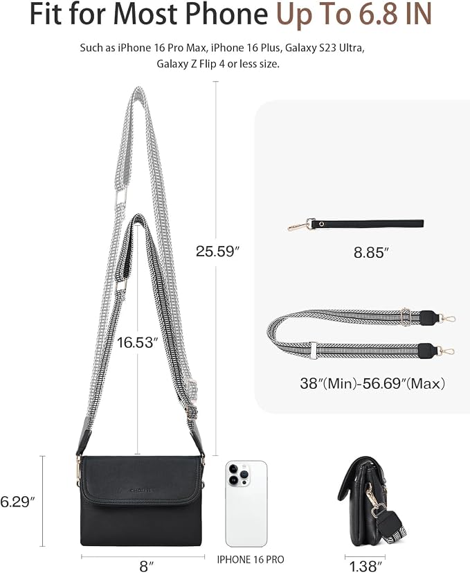 CHOLISS Small Crossbody Bags for Women, Vegan Leather Cell Phone Purse, Mini Travel Purse with Adjustable Strap Womens Gifts