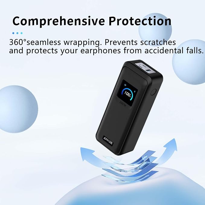 Case for Anker Prime Power Bank(26,250mAh 300W),NOUKAJU Silicone Protective Case,Drop-Proof,Scratch-Proof,Shock-Proof,Dust-Proof,Protective Cover for Anker Prime 26,250mAh Power Bank 300W(Black)