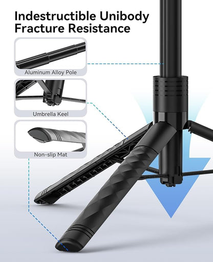 ORICO 69" Phone Tripod, Selfie Stick Tripod for iPhone with Wireless Remote Control, 360° Rotatable Phone Holder for Vlogging, Video Recording, Extendable Stand for Cell Phone Camera GoPro