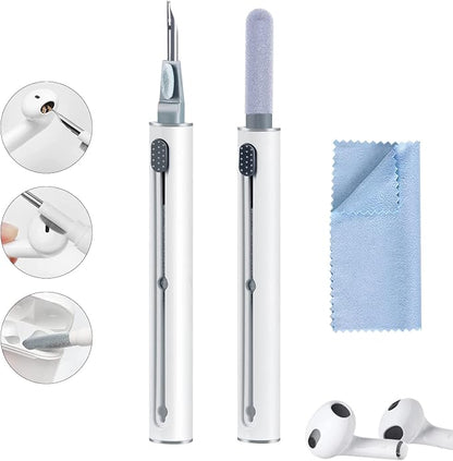 Airpod Cleaner Kit, Earbud Cleaning Kit for Airpods Pro 1 2 3,Multi-Function Cleaning Pen with Soft Brush Flocking Sponge, Suitable for Bluetooth Headset, Charging Box, Mobile Phone,Earbud (1Pcs)