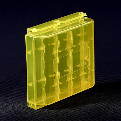 Heyiarbeit Battery Storage Case Holder Box for 4 AA Batteries or 5 AAA Batteries, Yellow Color (2 Pack)