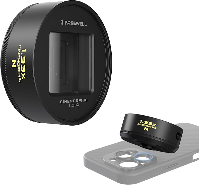 Freewell Neutral Streak 1.33x Anamorphic Lens with 17mm Mount– Cinematic Wide-Screen Lens with Natural Light Streak Effect, Perfect for Night Cityscapes, Filmmaking, and Creative Video Production