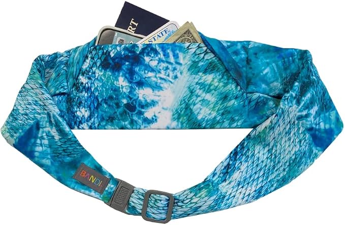 BANDI Plus Size Fanny Pack for Women - Travel-Ready Pocket Belt with Secure Hidden Money & Running Belt for Phone, Passport, Keys, & Medical Devices, Adjustable Fit, Comfortable (Seaside)