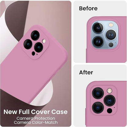 FireNova Designed for iPhone 13 Pro Case, Silicone Upgraded [Camera Protection] Phone Case, Soft Anti-Scratch Microfiber Lining Inside, 6.1 inch, Lilac Purple