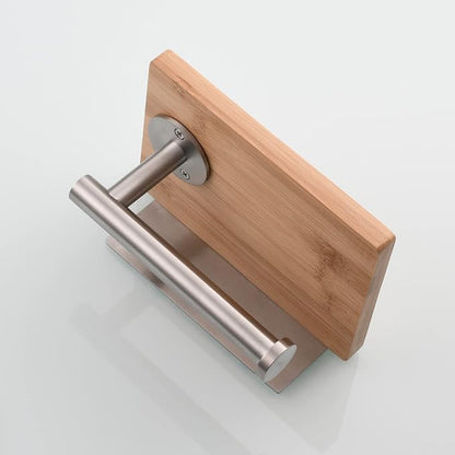 Tecmolog Wall Mount Tissue Paper Holder Self Adhesive Stainless Steel Toilet Paper Roll Holder with Phone Shelf for Bathroom, Brushed Nickel, SBH263NA