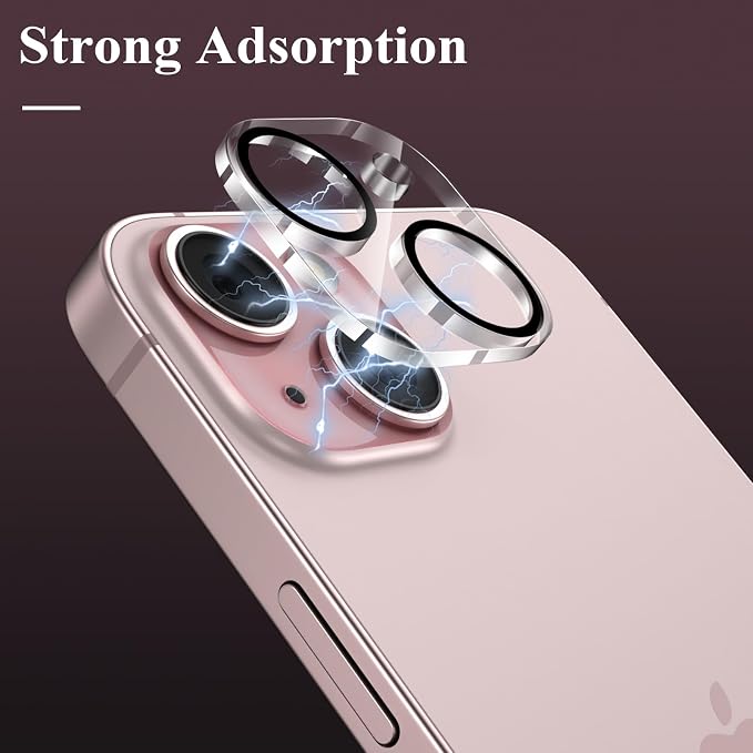 YWXTW [5 Pack Designed for iPhone 15 Camera Lens Protector, for iPhone 15 Plus Camera Lens Protector, Night Shooting Mode, Anti Scratch HD Clear 9H Hardness Tempered Glass