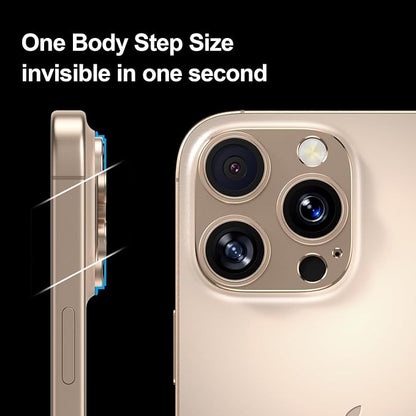 Camera Lens Protector for iPhone 14/15/16 Pro & Pro Max, Tempered Glass Camera Cover Lens Aluminum Alloy Metal matte Case, for iphone 15 pro max camera lens protector, Gold