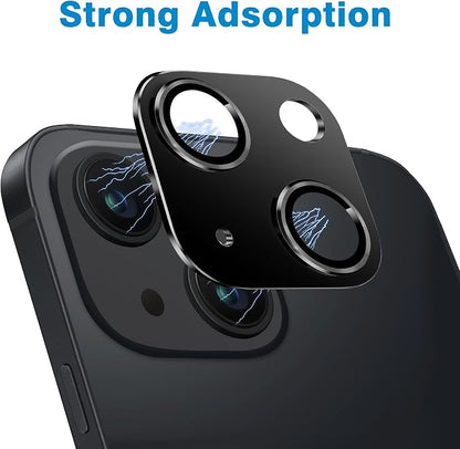 Compatible with iPhone 14 and iPhone 14 Plus Camera Lens Protector, Anti-Scratch Tempered Glass Camera Screen Protector Shockproof Full Protective Camera Cover Case Friendly Lens Cover-Black