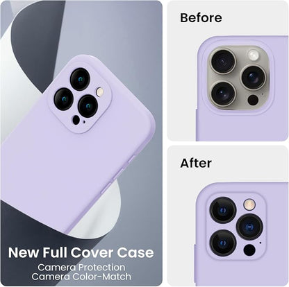 FireNova Designed for iPhone 15 Pro Max Case, Silicone Upgraded [Camera Protection] Phone Case, Soft Anti-Scratch Microfiber Lining Inside, 6.7 inch, Clove Purple