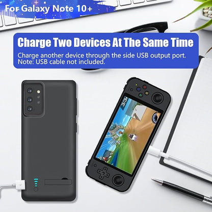 Battery Case for Samsung Galaxy Note 10+ Plus 5G, 6000mAh Rechargeable Extended Battery Charging Charger Case, Add 100% Extra Juice Black