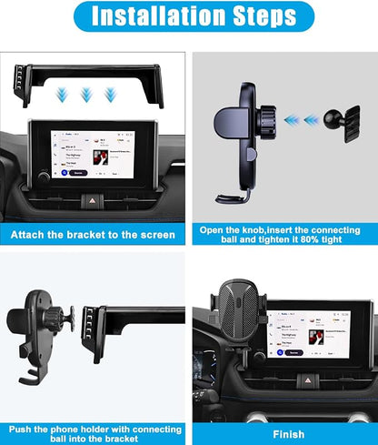 Car Phone Holder for Toyota RAV4 Accessories 2019 2020 2021 2022 2023 2024 2025 Cell Phone Mount for RAV4 LE/SE/XLE/XLE Premium/Adventure(with 7/8-inch Screen only)