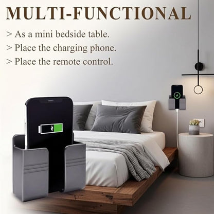 Wall Phone Holder 4 Pack, Adhesive Wall Mount Phone Holder, No Drill Cell Phone Holder for Bedside, Bathroom & Kitchen, Universal Mobile Holder for iPhone & Android, Strong Adhesive