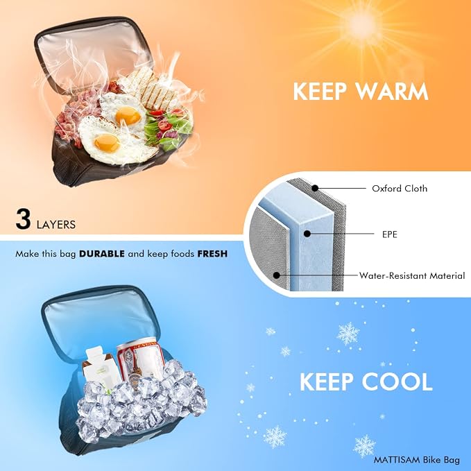 Bike Handlebar Bag - Front Basket with Bike Phone Mount, Bicycle Cooler Pouch Pack for Kids Girls Boys Men Women