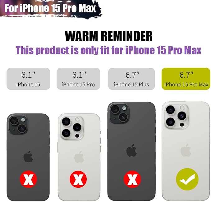 Battery Case for iPhone 15 Pro Max, 6000mAh Rechargeable Extended Battery Charging/Charger Case, Add 100% Extra Juice (6.7 inch) Black