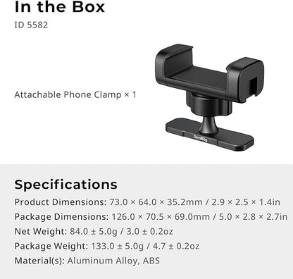 SMALLRIG Magnetic Phone Holder for Gym, Alloy Base with 360° Ball Head, Universal Phone Clamp Mount Suitable for iPhone 17/16/15/14/13/12 Series & Android Phones, Attach to Metal Surfaces-5582