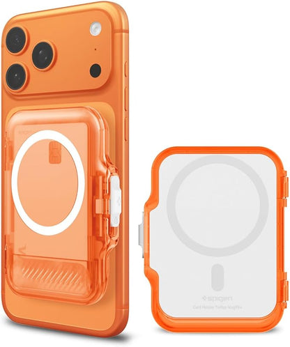 Spigen for MagSafe Wallet, Heavy Duty Hardshell Magnetic Card Holder Compatible with iPhone 17/16/15/14/13/12 Pixel 10 Series MagSafe-Cases Pixelsnap Holds 5-6/7-8 Cards