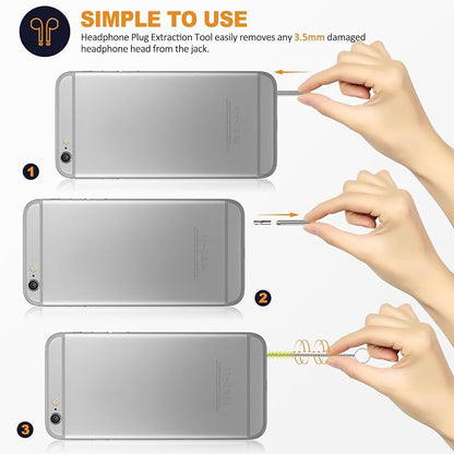 Upgrated Headphone Jack Removal Tool - Headphone Plug Extraction Tool,Jack Remover - Remove Broken Headphone Plug from Headphone Jack of Mobile Devices