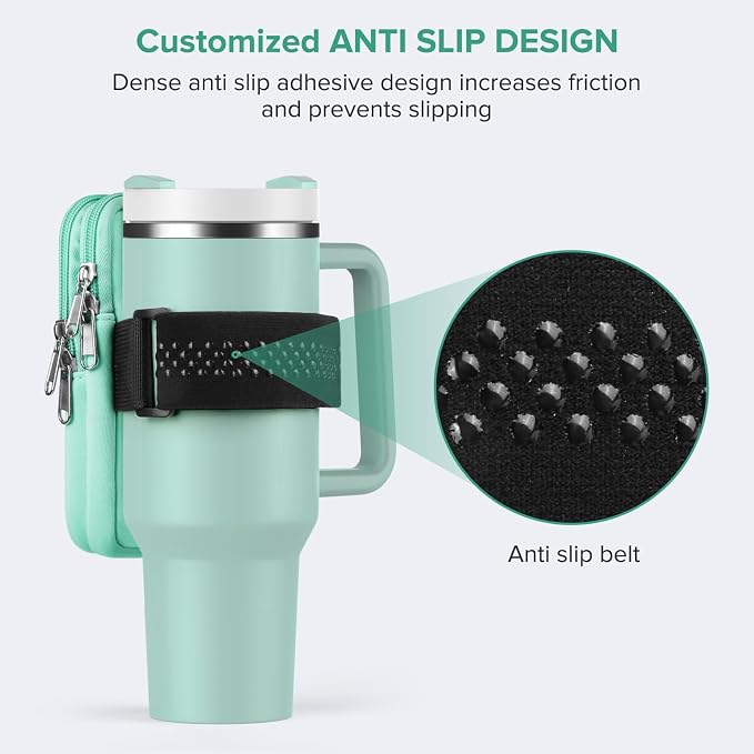 Water Bottle Pouch For Stanley Cup 40oz 30oz, Running Water Bottle Bag for Cards, Keys, Phone, Gym Accessories For Men Women, Travel Tumbler Mug Pouch Compatible With Stanley, Simple Modern