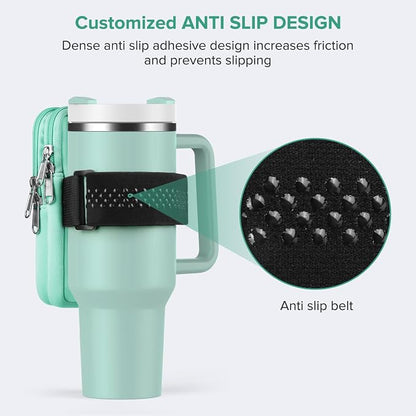Water Bottle Pouch For Stanley Cup 40oz 30oz, Running Water Bottle Bag for Cards, Keys, Phone, Gym Accessories For Men Women, Travel Tumbler Mug Pouch Compatible With Stanley, Simple Modern