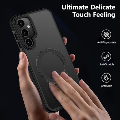 for Samsung Galaxy S25 Case, Magnetic Adjustable Ring Stand [Fit for Magsafe], [Military-Grade Shockproof Protection] Phone Case with Kickstand&Ring Holder (Black)