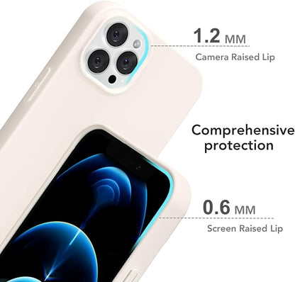 for iPhone 12 Pro Max Case Silicone Compatible with Magsafe Case, Ultra Slim Thin Magnetic Phone Cases Mag Safe, Cute Soft Rubber Gel Matte Wireless Charging Cover for Women, Beige Stone Cream