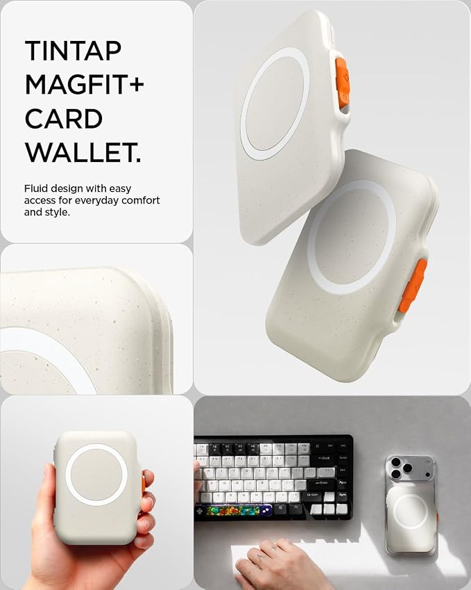 Spigen for MagSafe Wallet, Heavy Duty Hardshell Magnetic Card Holder Compatible with iPhone 17/16/15/14/13/12 Pixel 10 Series MagSafe-Cases Pixelsnap Holds 5-6/7-8 Cards