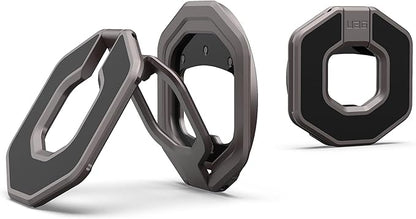URBAN ARMOR GEAR UAG Magnetic Ring Stand Monarch Mag2 w/Built-in Bottle Opener - Ultra-Strong Double Magnet MagSafe Compatible Metal Phone Ring Grip 360 Rotation Multi-Functional Kickstand, Gunmetal