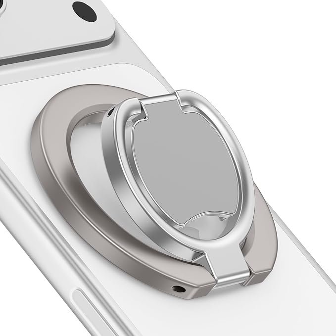 Magnetic Phone Ring Holder for MagSafe, Dual-Side Magnetics Gym Phone Grip Stand Ring Grip Kickstand for iPhone 17/16/15/14/13/12 Series MagSafe Case Android Phone, Compatible Magnetic Car Mount, Grey