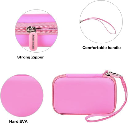 ANKHOH Travel Case for UCOMX for Nano/for Iseyyox/for LISEN/for RTOPS 3 in 1 Wireless Charger, Foldable Magnetic Charging Station Storage Holder Bag for Fast Charge Pad Cable Adapter, Pink-Box Only