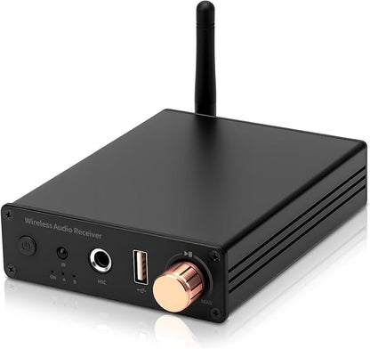 M6R Bluetooth 6.0 Receiver Audio Receivers Support Microphone Singing U Disk Playback Infrared Remote Control Dual Output,for Old Stereo/Speakers/Wired Speakers/Home Audio Music Streaming Etc