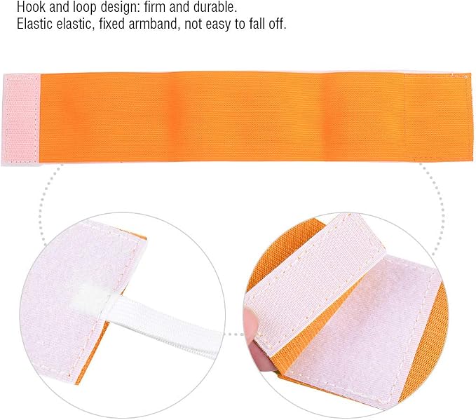 Captain Armband, Outdoor Team Sports Groups Soccer Armbands Adjustable Player Bands Elastic Soccer Captain Armband for Adult Youth School Team Competition Players(Orange)