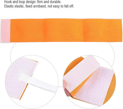 Captain Armband, Outdoor Team Sports Groups Soccer Armbands Adjustable Player Bands Elastic Soccer Captain Armband for Adult Youth School Team Competition Players(Orange)