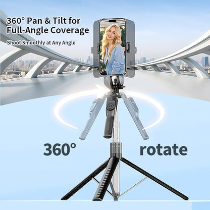 Phone Tripod and Selfie Stick, Extendable Cell Phone Tripod with Wireless Remote, Tripods Stand for iPhone & Travel Selfie Stick 360° Rotation Compatible with iPhone Android, Camera