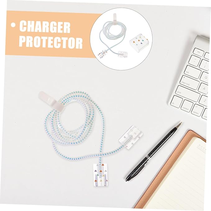DOITOOL Heart Pattern Portable Power Adapter Sleeve Case for Stylish Charger Cover with Shockproof Protection for Outdoor Activities and Easy Cleaning