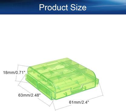 Heyiarbeit Battery Storage Case Holder Box for 4 AA Batteries or 5 AAA Batteries, Green Color (1 Pack)