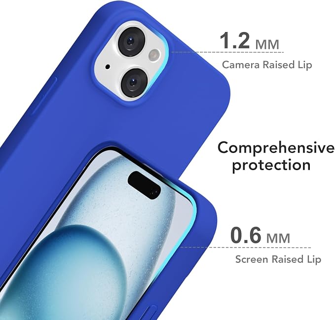 for iPhone 15 Plus/ 14 Plus Case Silicone Compatible with Magsafe Case, Ultra Slim Thin Magnetic Phone Cases Mag Safe, Cute Soft Rubber Gel Matte Wireless Charging Cover for Women, Royal Blue