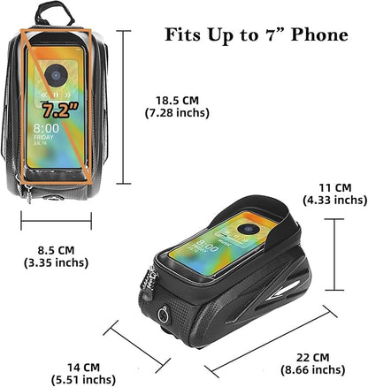 COTOUXKER Bike Frame Bag, Mountain Bike Phone Holder Bag for Road and Mountain Bikes Cycling Storage Bags