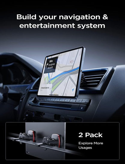 LISEN 2 Pack Magnetic Phone Holder for Your Car Mount 6 Military Magnets Car Phone Holder Mount Vent Cell Phone Holdeer Mount Vent Cell Phone Holder (Red)