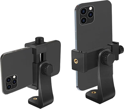 Ailun Phone Holder/Vertical and Horizontal Tripod Mount Adapter Rotatable Bracket with 1/4 inch Screw, Adjustable Clip for iPhone, Android Cell Phone, Selfie Stick, Camera Stand