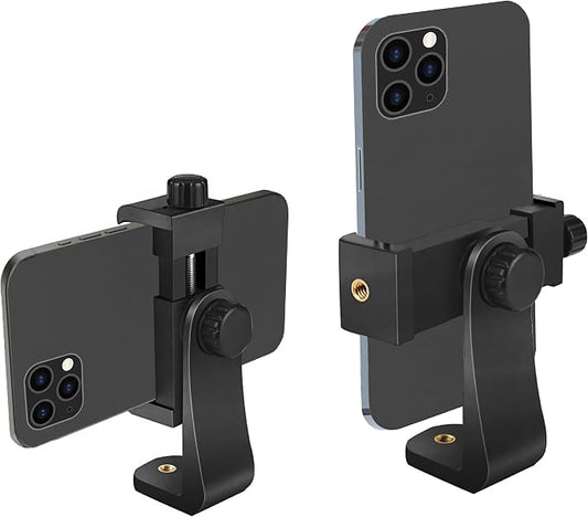 Ailun Phone Holder/Vertical and Horizontal Tripod Mount Adapter Rotatable Bracket with 1/4 inch Screw, Adjustable Clip for iPhone, Android Cell Phone, Selfie Stick, Camera Stand