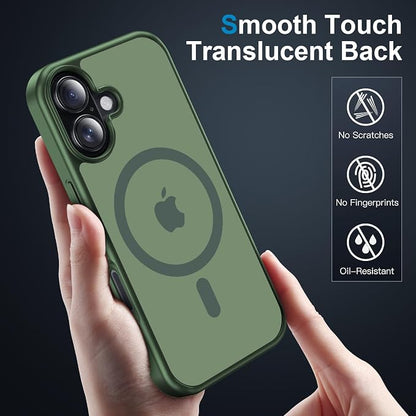 Strong Magnetic for iPhone 17 case [10Ft Military-Grade Protection] Compatible with fit MagSafe Shockproof Slim Thin Cover case for iPhone 17 6.3 inch, Alpine Green