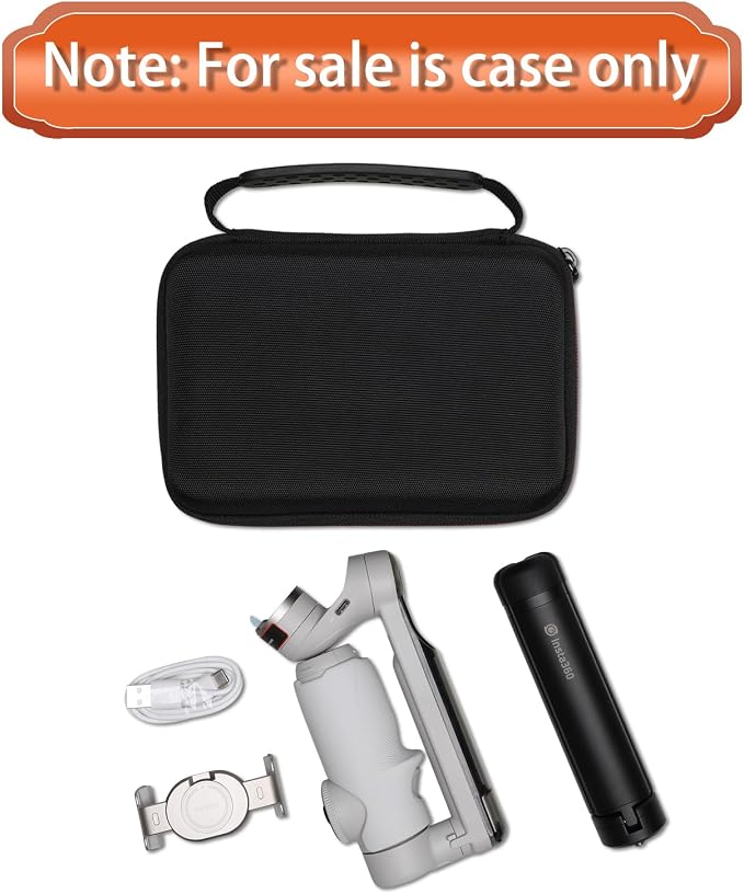 LTGEM Hard Travel Case Compatible with DJI Osmo Mobile SE/Osmo Mobile 7P/7/8/6, Insta360 Flow/Flow Pro/Flow 2 Pro Foldable AI Phone Gimbal, hohem iSteady X3 SE Gimbal Stabilizer (Black+Gray)