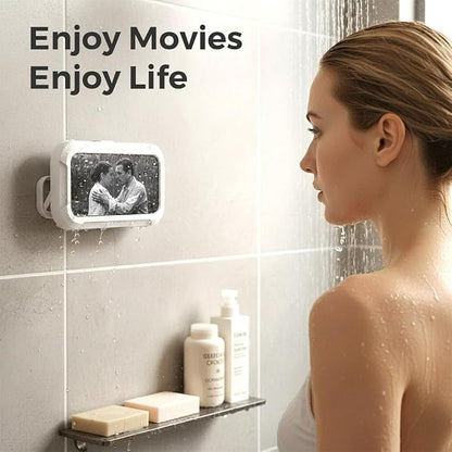 Waterproof Play Phone Holders, 2026 New Shower Phone Holder Waterproof, Adjustable Bathroom Phone Case for Home Bathroom, Rotatable Phone Stand Water Proof Phone Mount for Smartphone Users (Pink)