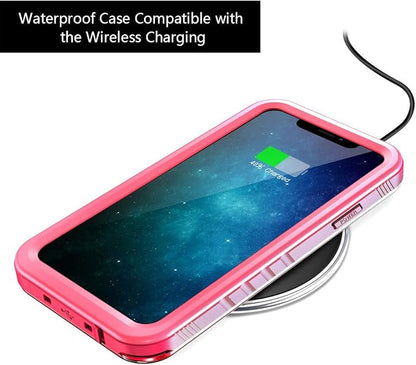 Cozycase Compatible with Waterproof iPhone 11 case, Built-in Screen Protector, Full-Body Rugged Bumper Sealed Case Cover, Shockproof Dustproof Waterproof Case for iPhone 11 6.1 inch (Pink)
